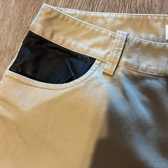 Michael Kors Tan Faux Leather Pockets Gold Hardware Mid Rise Bootcut Pants 8 - Picture 4 of 9